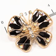 Брошь ''Бабочка — цветочек'' со стеклянными бусинками, (3 см) 222147(8) фото