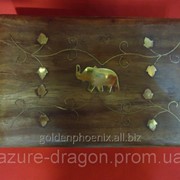 Деревянная шкатулка со слоном, оленем, сердцем, штурвалом и на день рождение