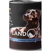 Landor 400г конс. Влажный корм для взрослых собак всех пород Ягненок и лосось