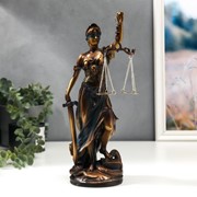 Статуэтка “Фемида - богиня правосудия“ бронзово-синяя 31,5х11х11 см фото