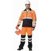 Костюм Магистраль-Люкс (куртка, брюки) оранжевый с чёрным и СОП фото