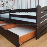 Кровати деревянные, детская односпальная кровать из бука Микки Маус фото