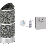 Комплект SAWO SET039 (электрическая печь DRAGONFIRE HEATERKING WALL DRFT9-150NS-WL-P + пульт управления DRAGONFIRE DRF-UI-1-S + блок мощности Innova фото
