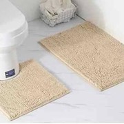 Набор из двух ковриков “травка“ для ванной и туалета 50 х 80 см бежевый фотография