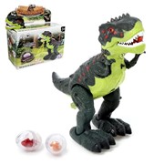 Динозавр «Рекс», откладывает яйца, проектор, свет и звук, работает от батареек, цвет зелёный фото