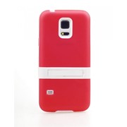 Чехол-накладка TPU с подставкой Samsung Galaxy S5 mini G800 красный фотография
