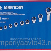 Набор комбинированных трещоточных ключей, 8-24 мм, чехол из теторона, 12 предметов KING TONY 12112MRN фотография