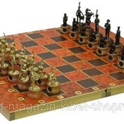 Шахматы исторические Бородино с фигурами из черненого цинкового сплава фото