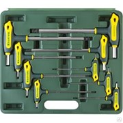 Набор KRAFTOOL Ключи “INDUSTRIE“ имбусовые,Cr-Mo(S2),Т-образные, эргоном двухкомп рукоятка,HEX,с шариком,9 шт,в боксе 27 фото