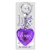 Брелок Диамантовое сердце с надписью:"Angel"