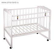 Детская кроватка «Женечка-3» на колёсах или качалке, цвет белый фото