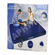 Двуспальный надувной матрас Intex(+ ручной насос + 2 подушки)