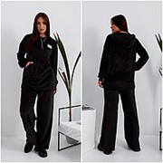 Модный женский спортивный костюм черный из велюра (4 цвета) VV/-14023 фото
