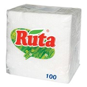 Салфетки бумажные Рута (Ruta) 240х240 100 л. белые фотография