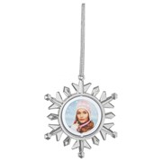 Снежинка-подвеска с серебряной окантовкой фото