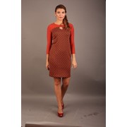 Платье Клео оранжевый горошек фото