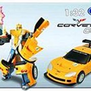 Happy Well Робот-трансформер Chevrolet Corvette C6R, 1:32, свет 52070hw