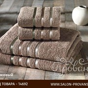 Подарочный набор полотенец для ванной Karna BALE хлопковая махра 50х80 2 шт., 70х140 2 шт. кофейный фото