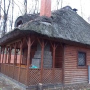 Дом каркасный с камышовой крышей и русской печью фото