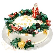 Торт Дед Мороз с елочными украшениями №946 фотография