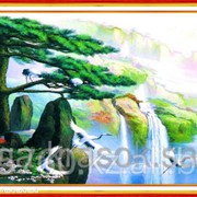 Картина стразами Журавли у водопада 50*100 фотография