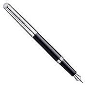 Перьевая ручка Waterman Hemisphere Deluxe Black CT, толщина линии F, палладий, черно-серебристый