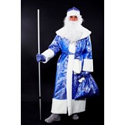Костюм Дед Мороз синяя парча Люкс фото