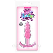 Розовая анальная пробка Jelly Rancher T-Plug Ripple - 10,9 см. фотография