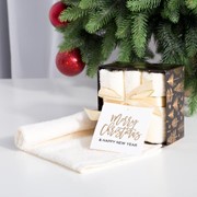 Набор махровых полотенец “Merry cristmas“ 30х30 см - 3 шт, хлопок 340гр/м2 фото