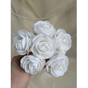 Роза латекс на проволоке (50 х 50 мм), белый /6 шт./ фото
