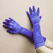 Атласные высокие перчатки синие