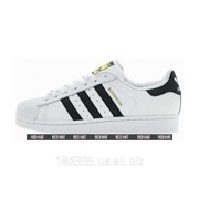 Кеды Adidas Superstar Leather White-Black-Gold арт. 23029