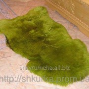 Овечья шкура зеленого цвета КШ02 фото