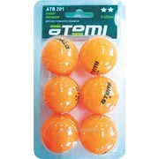 Мячи для настольного тенниса АТЕМИ 1* оранж, 6 шт ATB101