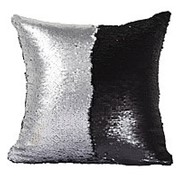 Декоративная подушка с пайетками 40х40, Magic Shine цв.Черное серебро фото