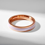 Кольцо керамика 'Тонкая линия', цвет розовый в золоте, 16 размер фотография