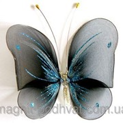 Бабочка декоративная для штор и тюлей большая черная фото