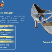 Танцевальная обувь `Женский стандарт`, классические модели для европейской программы. Союзка удобно облегает стопу, гарантируя блистательное исполнение танца. Имеют устойчивый каблук и гибкую подошву, Арт. 876-21