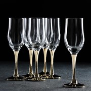 Набор бокалов для шампанского «Венеция», 190 мл, 6 шт, цвет золото фотография