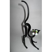 Стеклянная фигурка черного кота фото