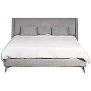 Кровать Michelle без под.мех. серый Gaud51+кожаVS 183*230*99см (TT-00004329)