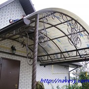 Навес входа с коваными элементами поликарбонат Sunlite (Германия) 8мм бронза фото