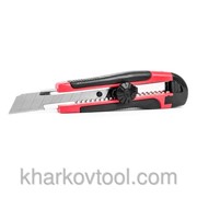 Нож с металлической направляющей под лезвие с обрезиненной рукояткой Intertool HT-0503