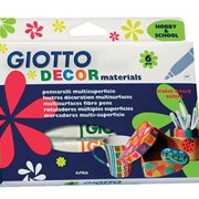 Набор фломастеров GIOTTO Decor Materials для декорирования любой поверхности 6 цветов фото