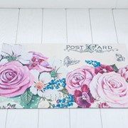 Килимок перед дверима з друкованим малюнком teatime roses 45x75 рожевий фото