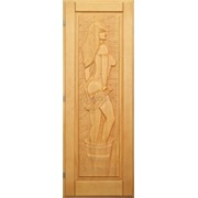 Дверь Массив с резьбой “Девушка“ (1900х700мм) ЛЕВАЯ фото
