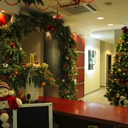 Новогоднее украшение помещения/здания офиса