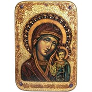 Большая подарочная икона Образ Казанской Божией Матери на мореном дубе фото