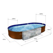 Бассейн ЛАГУНА овальный вкапываемый 9 х 4,5 х 1,25 м (Принт) фотография