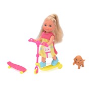 Кукла Еви на скутере и скейте с собачкой в ассортименте 12 см